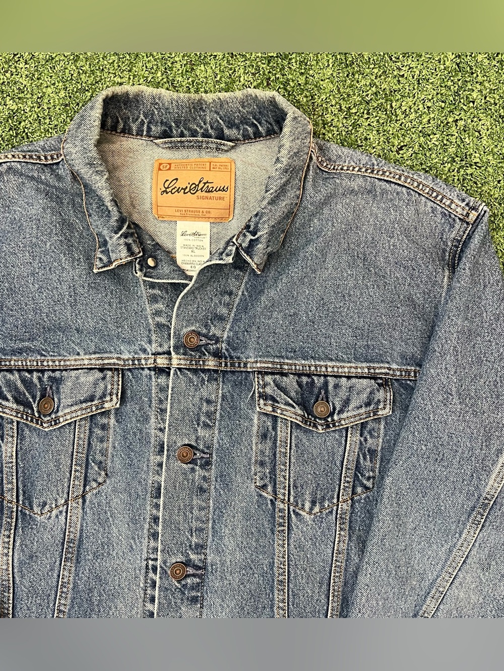 Levi Strauss Signature Jean Jacket Men Size XL Denim Trucker Western